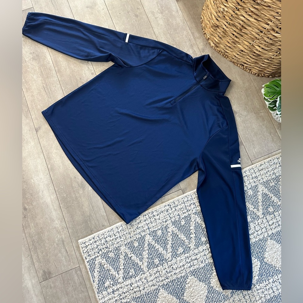 Y2k Adidas Blue Performance Pullover Quarter-Zip … - image 6